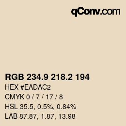 Color code: RGB 234.9 218.2 194 | qconv.com