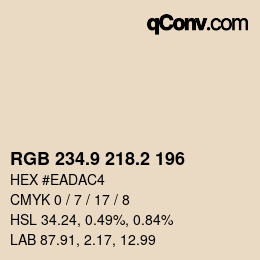 Color code: RGB 234.9 218.2 196 | qconv.com
