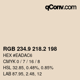 Color code: RGB 234.9 218.2 198 | qconv.com