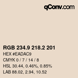 Color code: RGB 234.9 218.2 201 | qconv.com