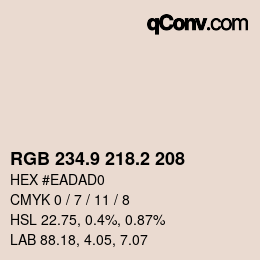 Color code: RGB 234.9 218.2 208 | qconv.com