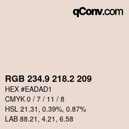 Color code: RGB 234.9 218.2 209 | qconv.com
