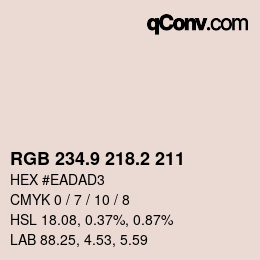 Color code: RGB 234.9 218.2 211 | qconv.com