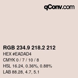 カラーコード: RGB 234.9 218.2 212 | qconv.com