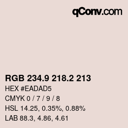 Color code: RGB 234.9 218.2 213 | qconv.com