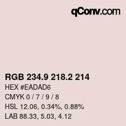 Color code: RGB 234.9 218.2 214 | qconv.com