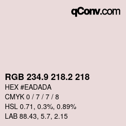 Farbcode: RGB 234.9 218.2 218 | qconv.com