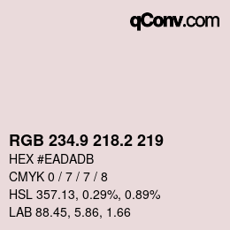 Color code: RGB 234.9 218.2 219 | qconv.com