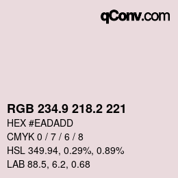 Color code: RGB 234.9 218.2 221 | qconv.com