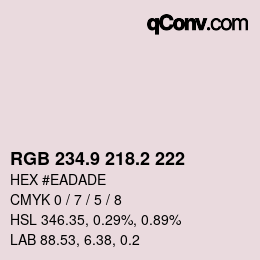 カラーコード: RGB 234.9 218.2 222 | qconv.com