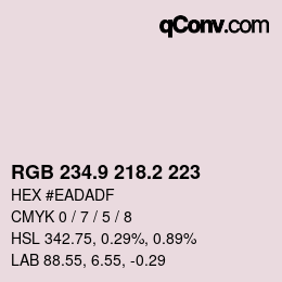 Color code: RGB 234.9 218.2 223 | qconv.com