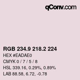 Color code: RGB 234.9 218.2 224 | qconv.com
