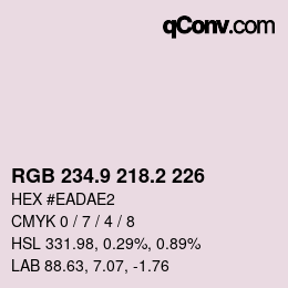 カラーコード: RGB 234.9 218.2 226 | qconv.com