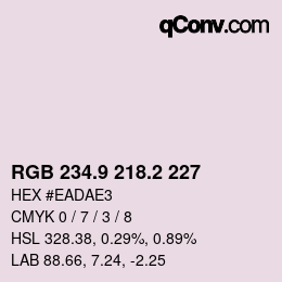 カラーコード: RGB 234.9 218.2 227 | qconv.com