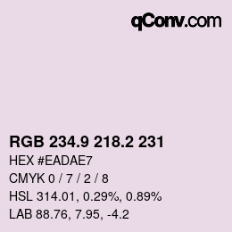 Color code: RGB 234.9 218.2 231 | qconv.com