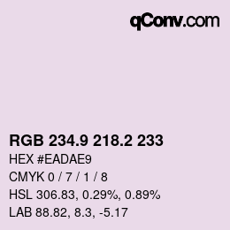 Color code: RGB 234.9 218.2 233 | qconv.com