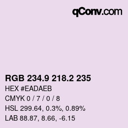 カラーコード: RGB 234.9 218.2 235 | qconv.com