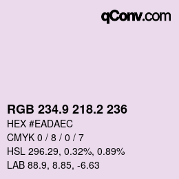 Color code: RGB 234.9 218.2 236 | qconv.com