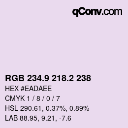 Color code: RGB 234.9 218.2 238 | qconv.com