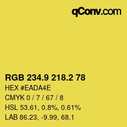 カラーコード: RGB 234.9 218.2 78 | qconv.com