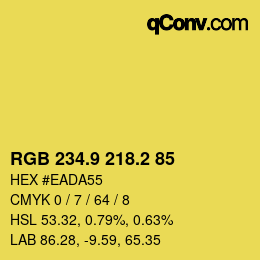 カラーコード: RGB 234.9 218.2 85 | qconv.com