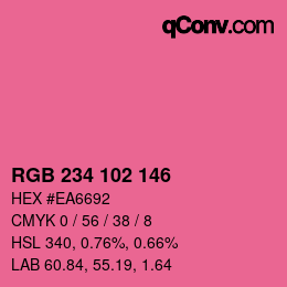 Color code: RGB 234 102 146 | qconv.com