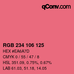 Farbcode: RGB 234 106 125 | qconv.com