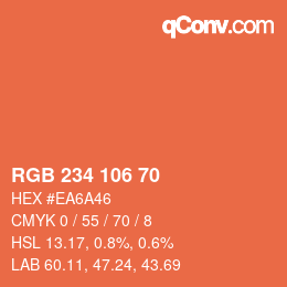 Farbcode: RGB 234 106 70 | qconv.com