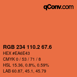 カラーコード: RGB 234 110.2 67.6 | qconv.com