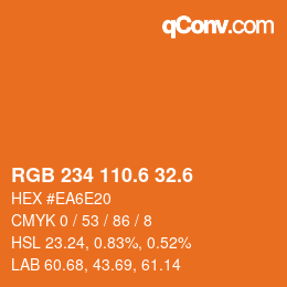カラーコード: RGB 234 110.6 32.6 | qconv.com