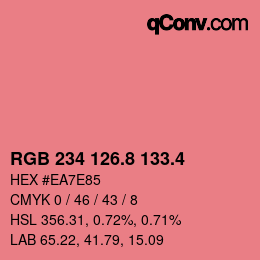 カラーコード: RGB 234 126.8 133.4 | qconv.com