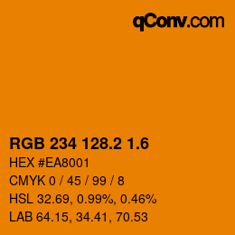 カラーコード: RGB 234 128.2 1.6 | qconv.com