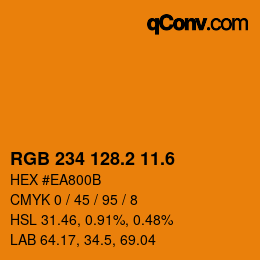カラーコード: RGB 234 128.2 11.6 | qconv.com