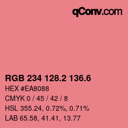 カラーコード: RGB 234 128.2 136.6 | qconv.com