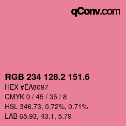 カラーコード: RGB 234 128.2 151.6 | qconv.com