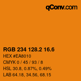 カラーコード: RGB 234 128.2 16.6 | qconv.com