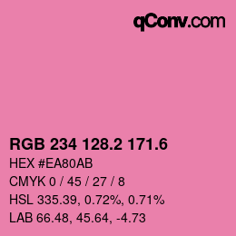 カラーコード: RGB 234 128.2 171.6 | qconv.com