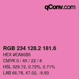 カラーコード: RGB 234 128.2 181.6 | qconv.com