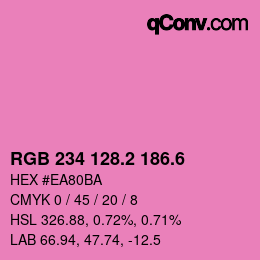 カラーコード: RGB 234 128.2 186.6 | qconv.com