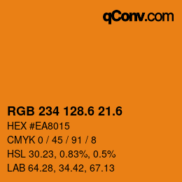カラーコード: RGB 234 128.6 21.6 | qconv.com