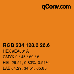 カラーコード: RGB 234 128.6 26.6 | qconv.com