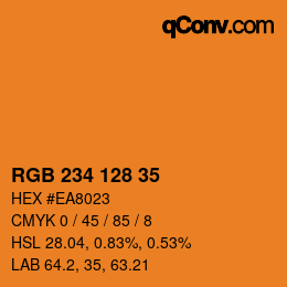 Farbcode: RGB 234 128 35 | qconv.com