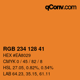 颜色代码: RGB 234 128 41 | qconv.com