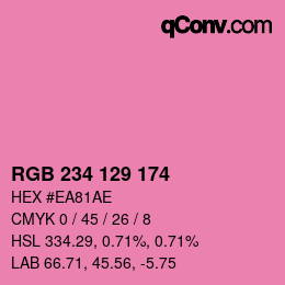 Color code: RGB 234 129 174 | qconv.com