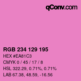 Color code: RGB 234 129 195 | qconv.com