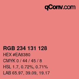 Farbcode: RGB 234 131 128 | qconv.com
