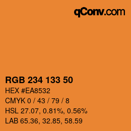 Farbcode: RGB 234 133 50 | qconv.com