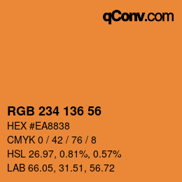 Color code: RGB 234 136 56 | qconv.com