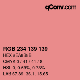Farbcode: RGB 234 139 139 | qconv.com