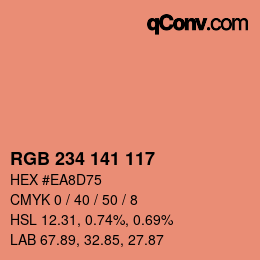 Color code: RGB 234 141 117 | qconv.com